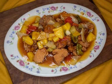 Trozos de Cerdo en Salsa Agridulce