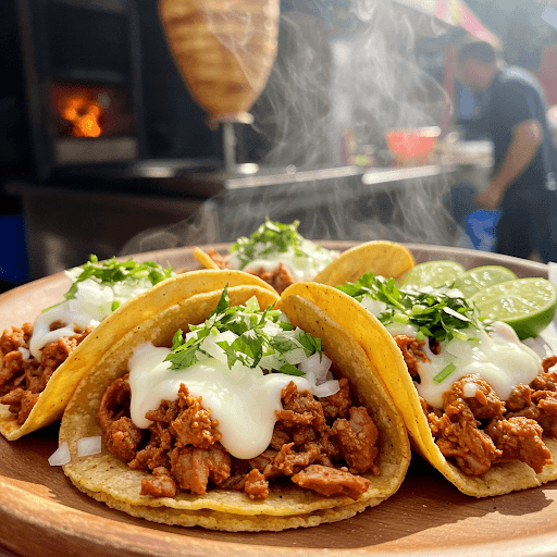 Tacos Pastor con Queso