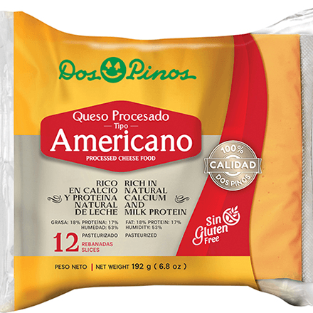 Queso Procesado Dos Pinos Rebanado Bolsa 12 U
