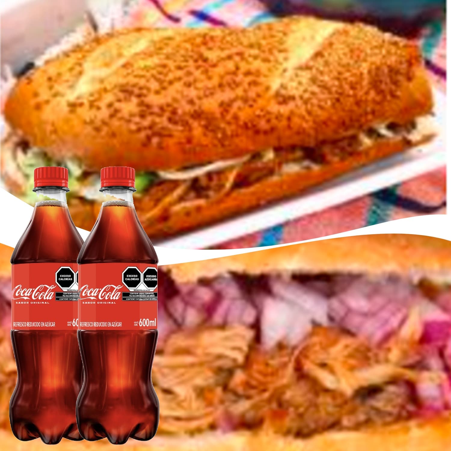 Combo Coca Cola +  Barra/torta + 2 Coca Cola 600