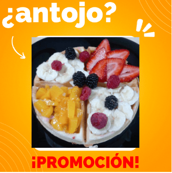 Waffle Durazno en Almíbar