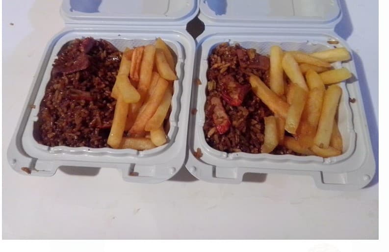 2 enteros cantones chino papas fritas