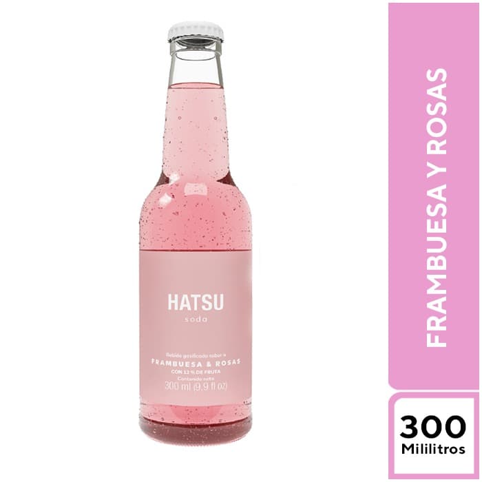 Soda HATSU Frambuesa y Rosas 300 Ml