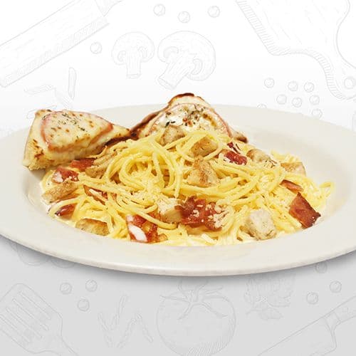 Spaguetti Carbonara con Pollo