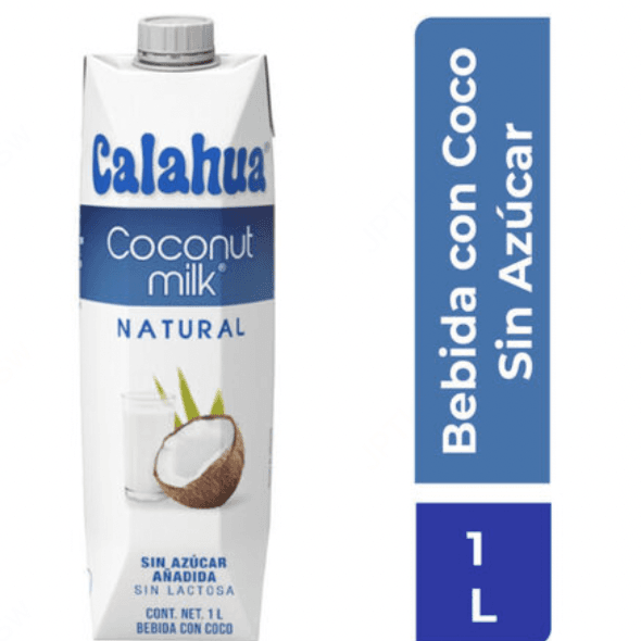 Calahua Leche de Coco Natural sin Azúcar sin Lactosa 1 L