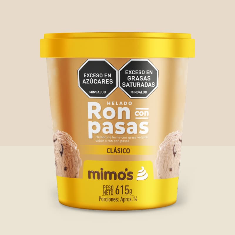 Litro de helado Clasico Ron y Pasas