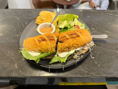 Baguette de Portobello q/cabra