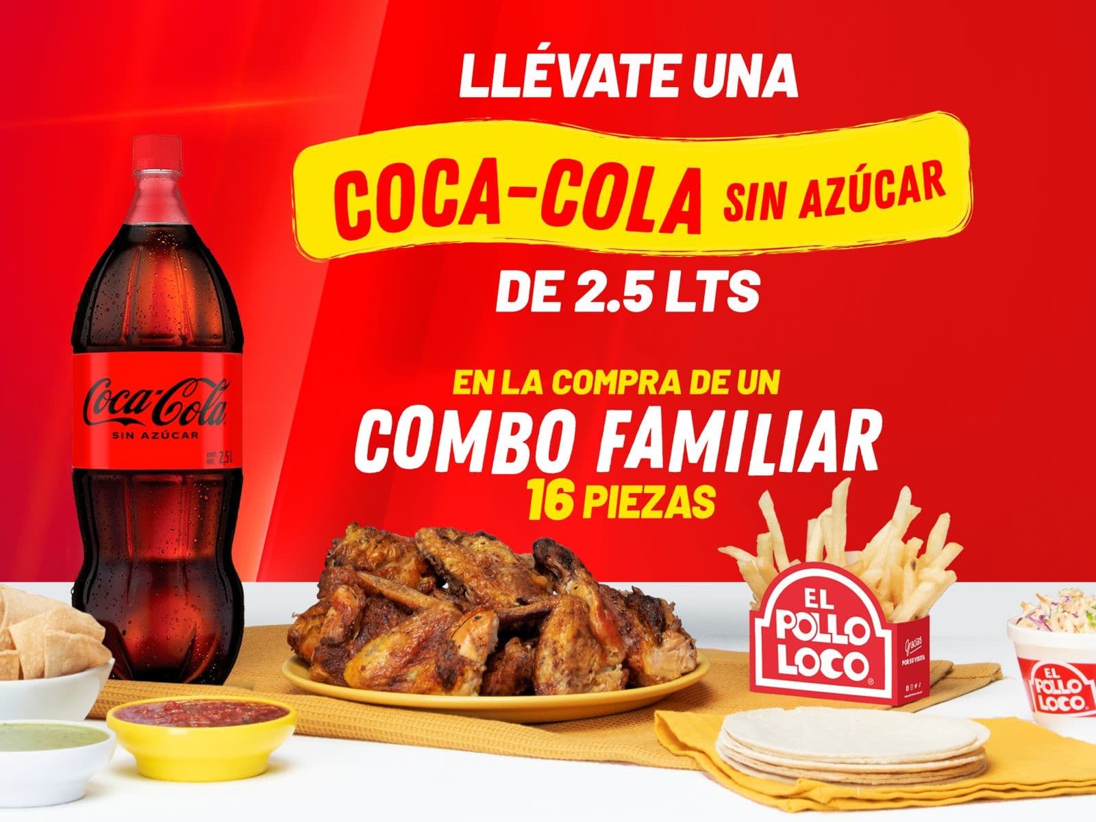 Combo Familiar 16 Pzas + Coca Cola