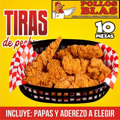 10 Tiras de Pollo