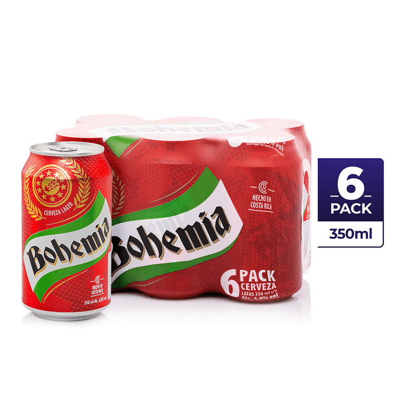 Cerveza Nacional Bohemia Lata 350 ml 6 Uds