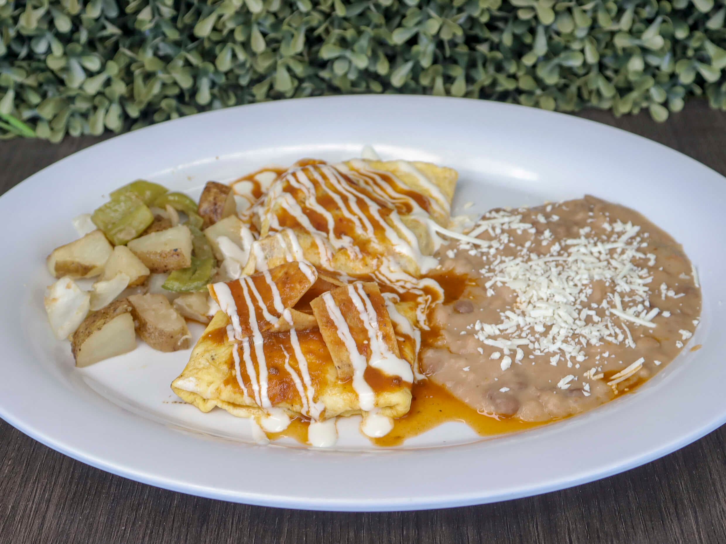 Omelette de chilaquiles rojos