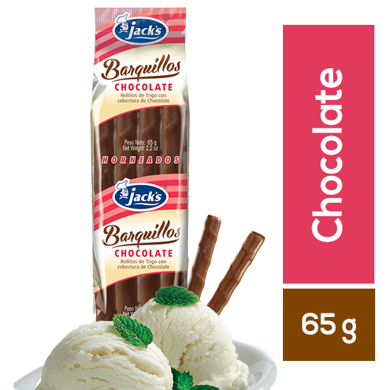 Barquillo Jacks Chocolate Paquete 65 G