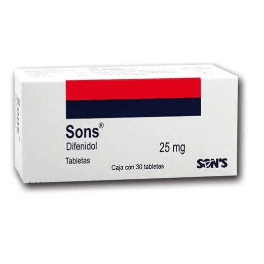 Sons Difenidol 25 mg 30 Tabletas