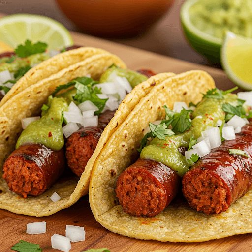 Tacos de chorizo argentino