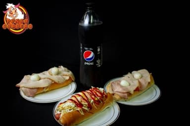 2 Perros Americano + 2 Gaseosa Mini
