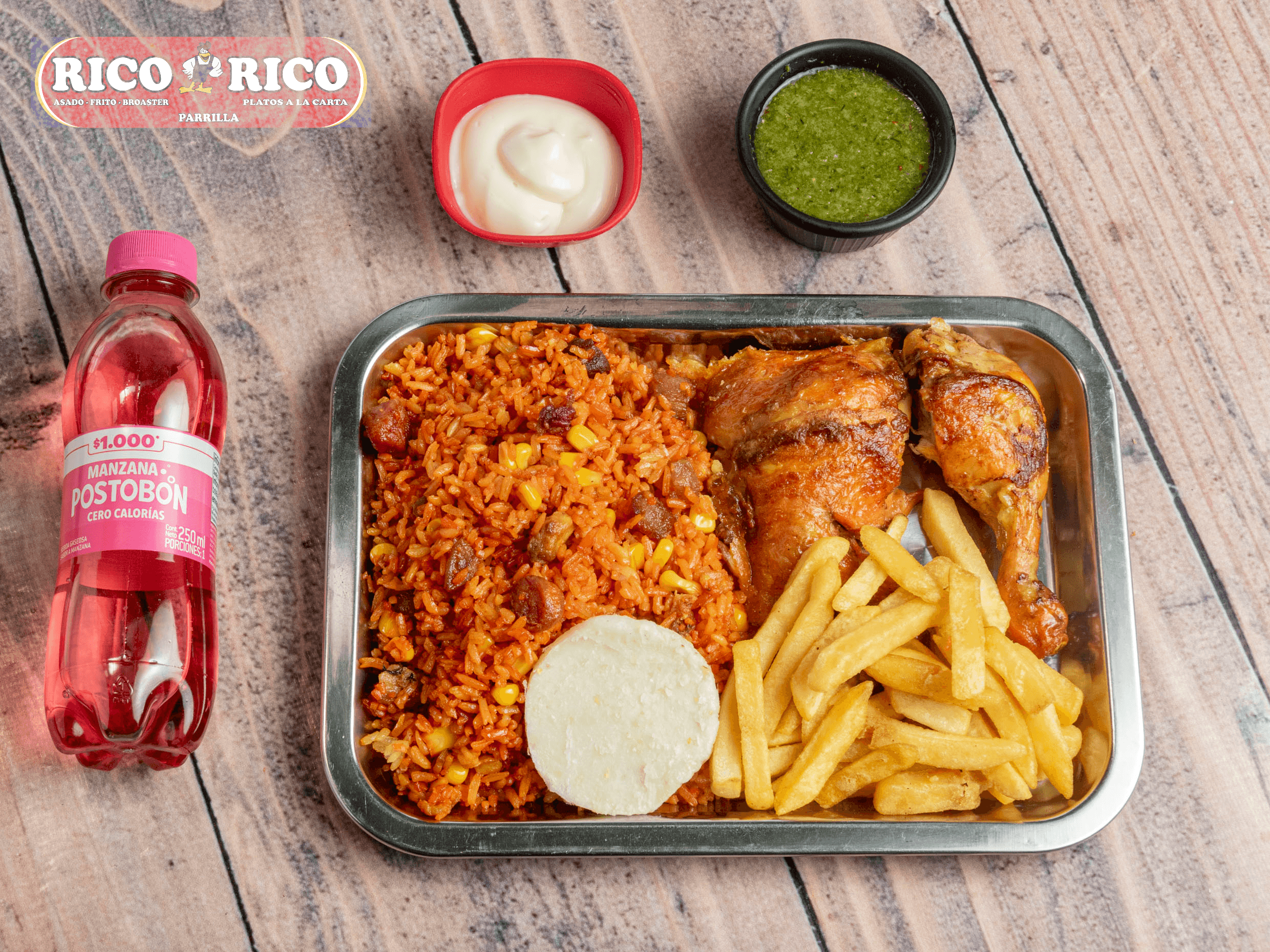 Arroz Paisa Personal con 1/4 de Pollo a Elegir