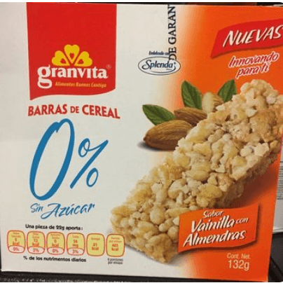 Granvita Barra de cereal Sabor a Vainilla con Almendras