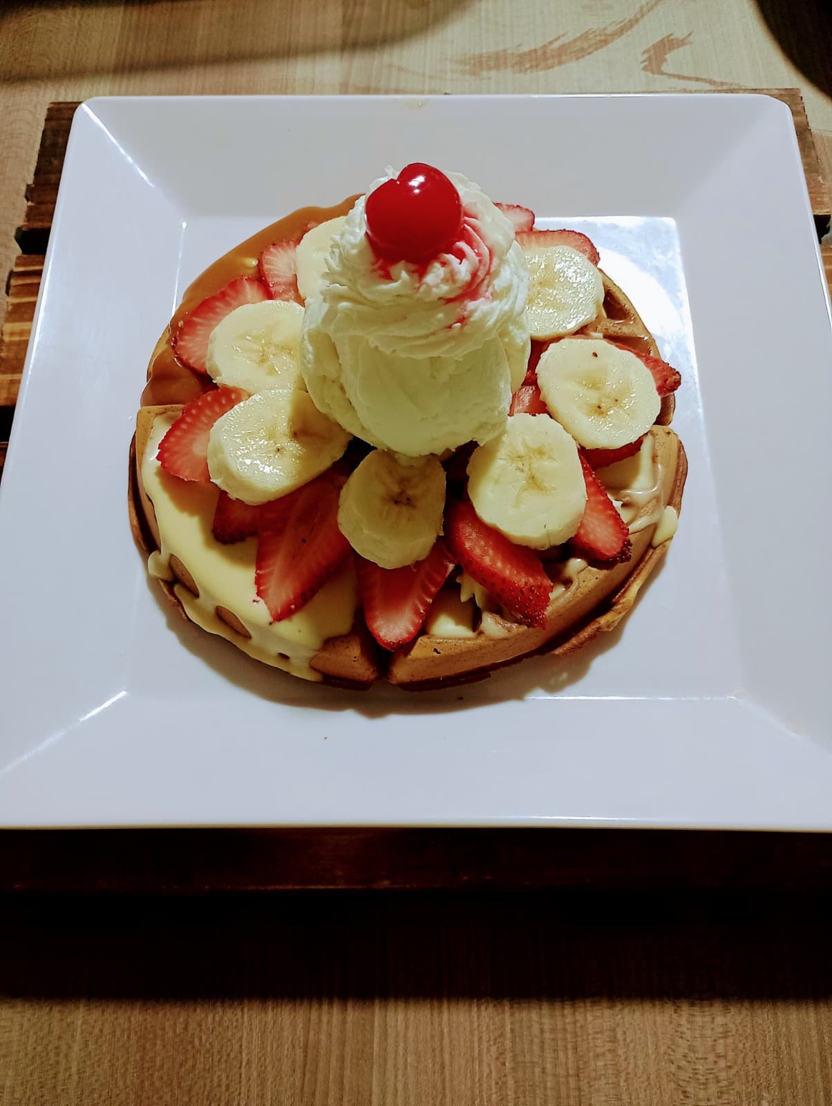 Waffle Fresa & Banano