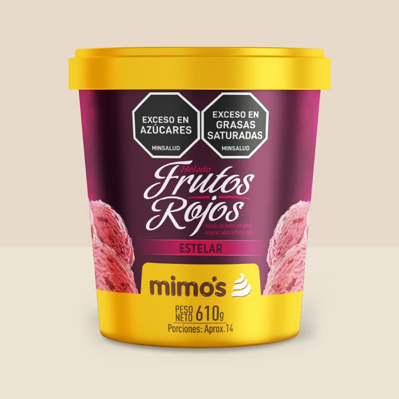 Litro Helado Estelar Frutos rojos