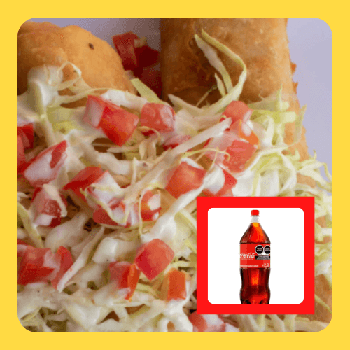 Combo Coca-Cola más 2 Chimichangas Saladas 1