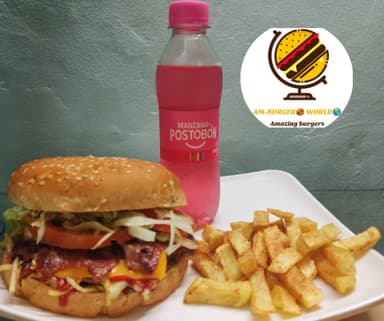 Hamburguesa Especial, Papa Natural, Gaseosa 250 ml