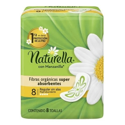 Naturella Manzanilla Abundante Sin Alas 8 Toallas