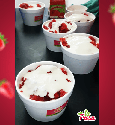 FRESAS CON CREMA 1/4 L