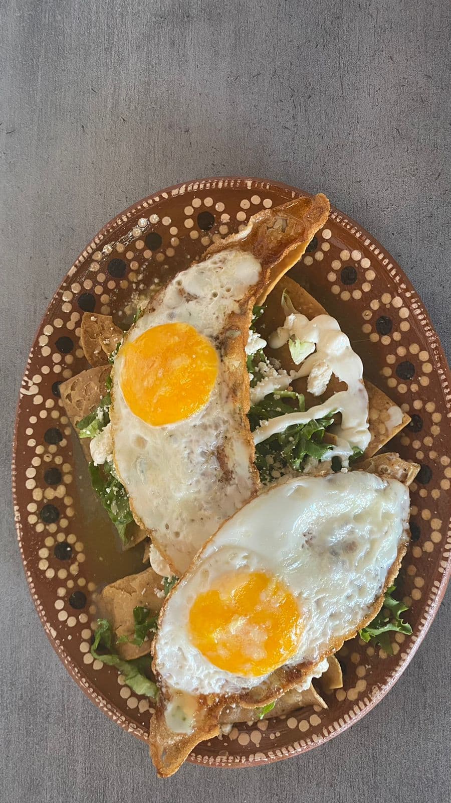 Huarache con huevo al gusto