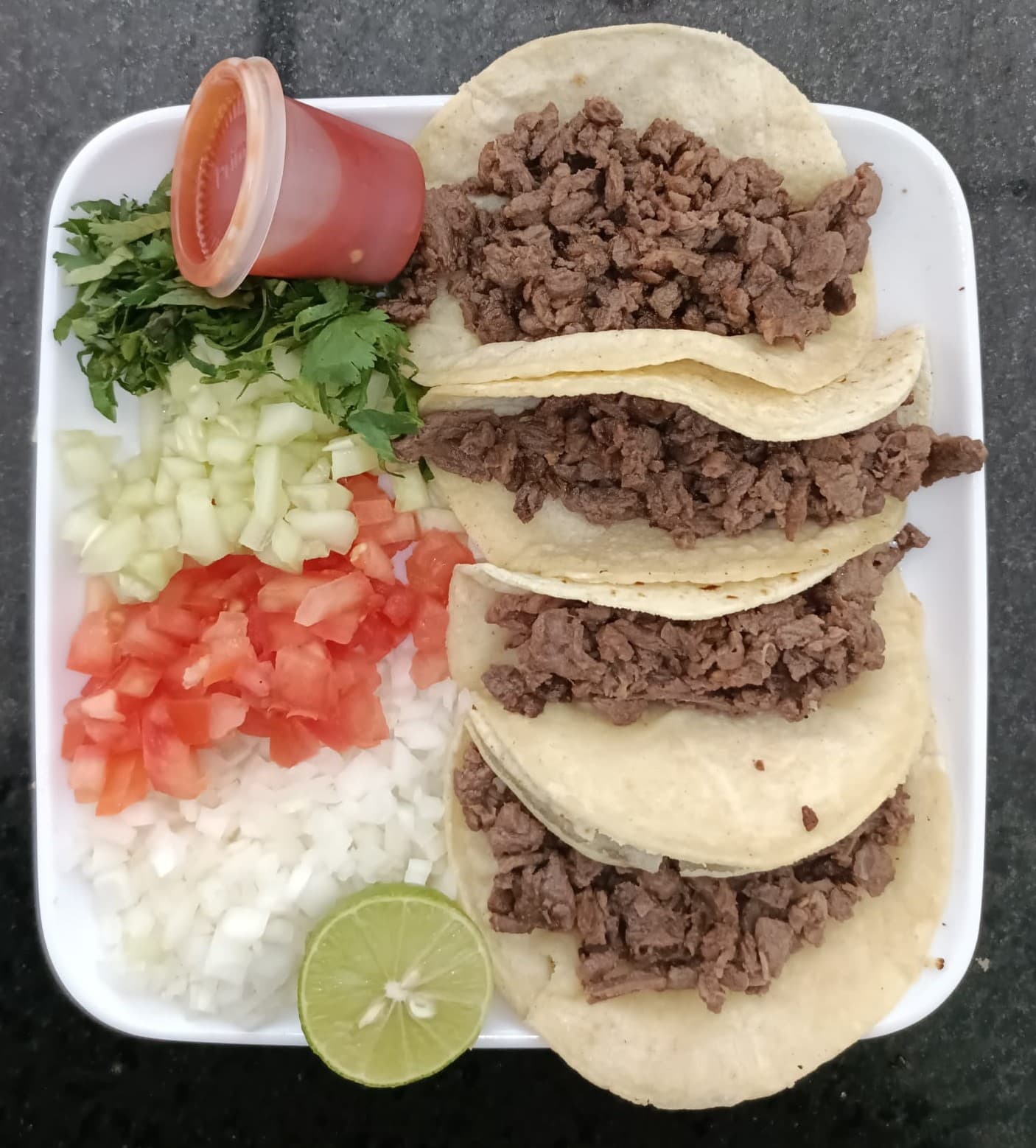 Tacos de Maíz con Bistec 4 pzas.