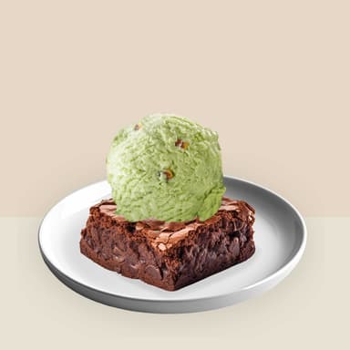 Brownie con Helado de Pistacho