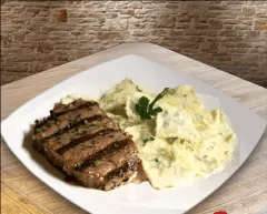Ravioles con Bife a la Parrilla