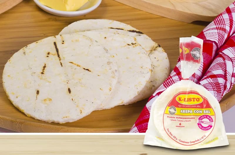 Arepa Maíz Tipo Tela Con Sal x 6 Und