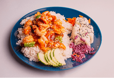 Teriyaki Camarón, Res y Pollo