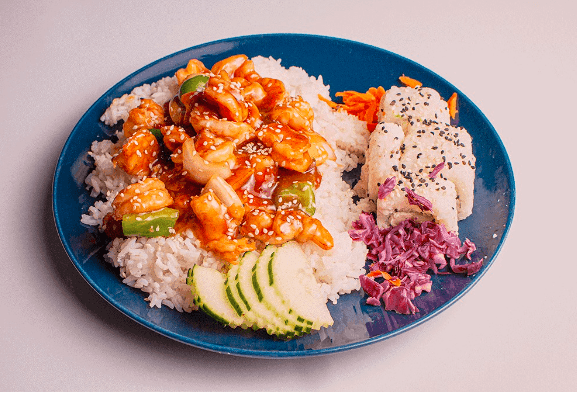 Teriyaki Camarón, Res y Pollo
