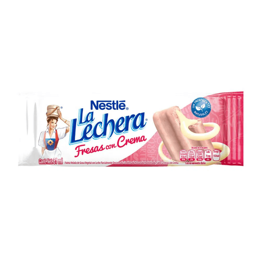 PALETA LA LECHERA CON FRESAS 83 GR