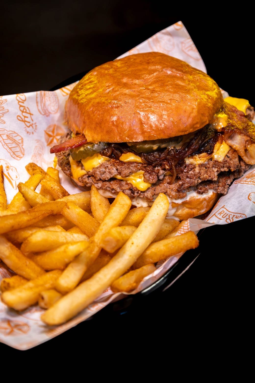 Rustys Bacon Double Smash Burguer