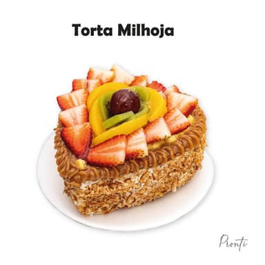 Torta Corazón Milhoja Pequeña 4 Porciones