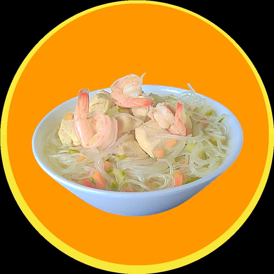 Sopa Oriental Mixto (Pollo, Camarón).