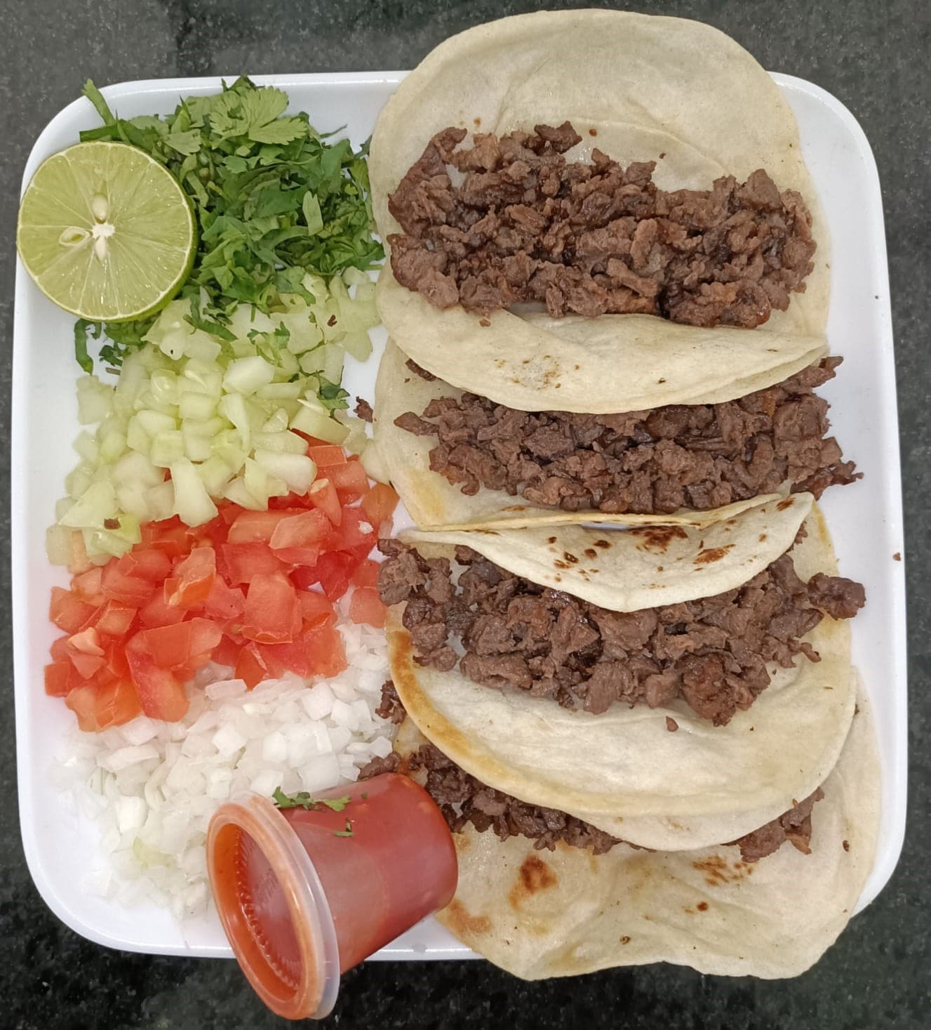 Tacos de Harina con Bistec 4 pzas.
