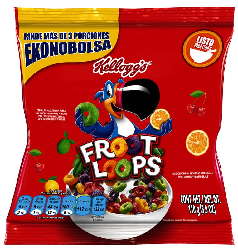 Cereal Kellogs Froot Loops bolsa 110 grs