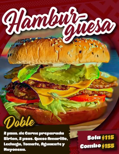 Combo Hamburguesa Doble