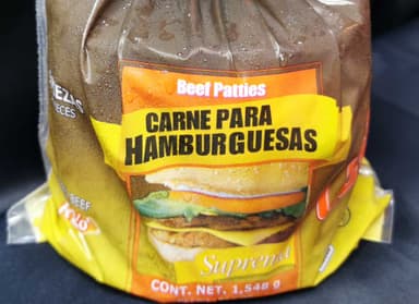 Carne p/Hamburguesa Suprema C/9 Pza 1.5kg