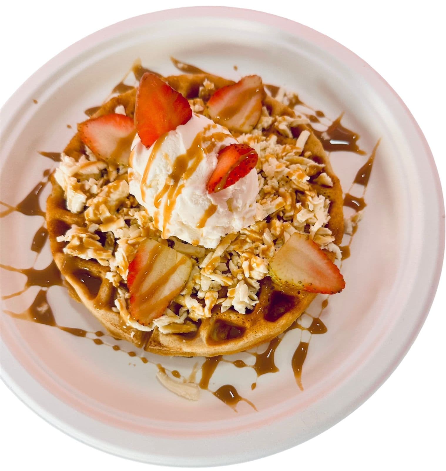 Waffle con Helado Arequipe y Queso
