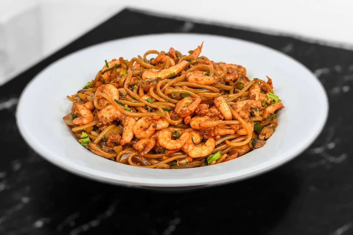 Tallarines Mrs Wok Camarones  (3 Personas)