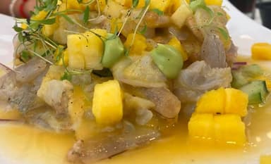 Tostada Aguachile de Mango Sujeto  Disponibilidad