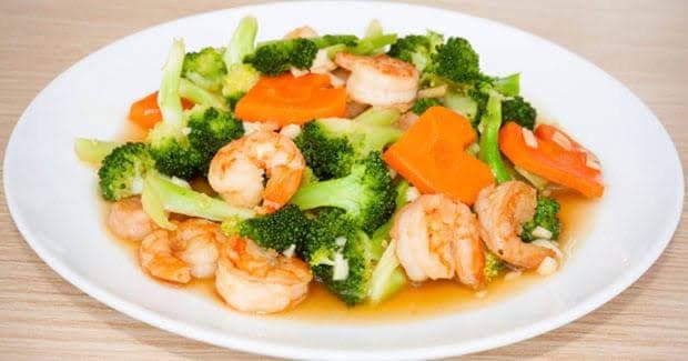 Langostinos con Verduras