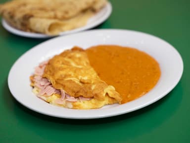 Omelette de jamón y queso