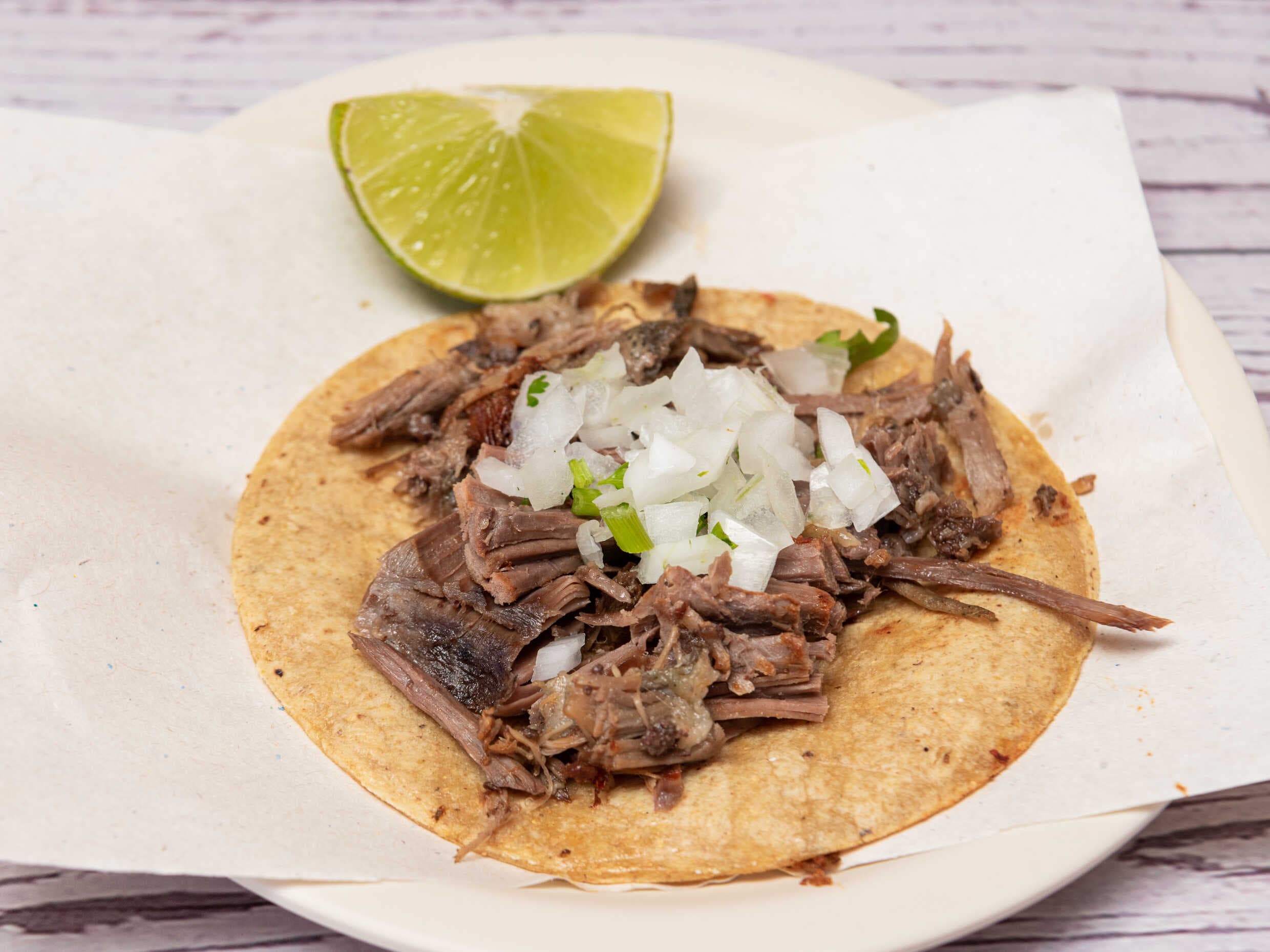 Taco barbacoa de Borrego