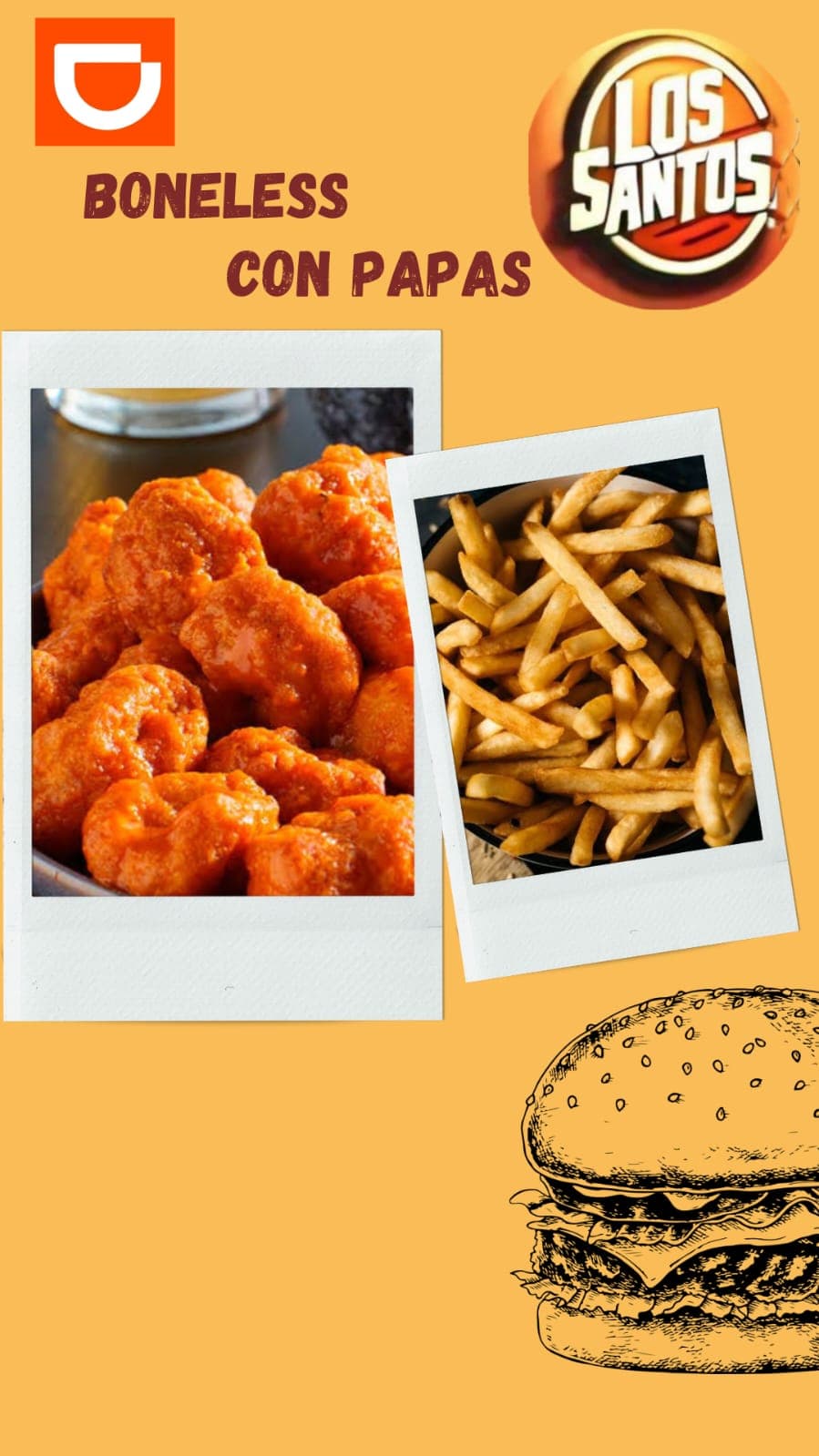Boneless Acompañados de Papas Preparado a Tu Gusto