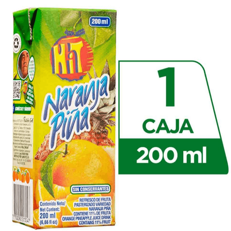 Jugo Hit Naranja Piña en Caja 200 ml